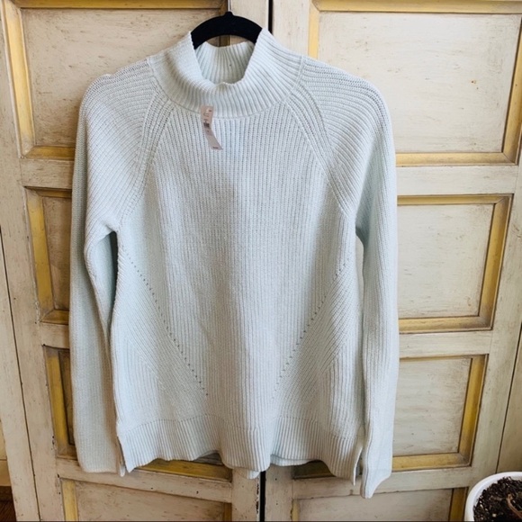GAP Light Blue Cotton Mockneck Sweater NWT! - Picture 1 of 8